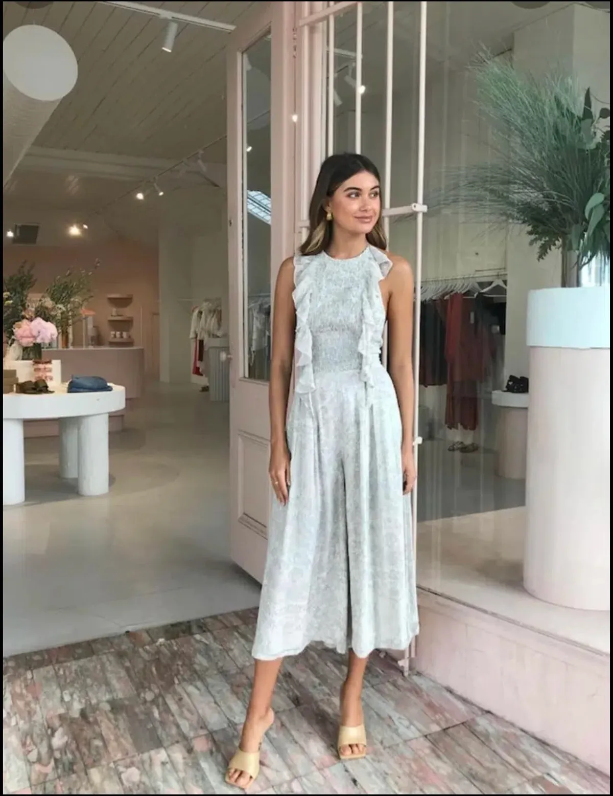 Issy Jumpsuit in Beige Snake Size 10 - Image 1