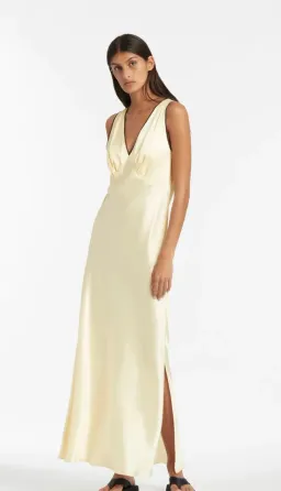 Sir the Label Willa V Neck Midi Dress Yellow Size 2 / AU 10 for rent on The Volte - image 4
