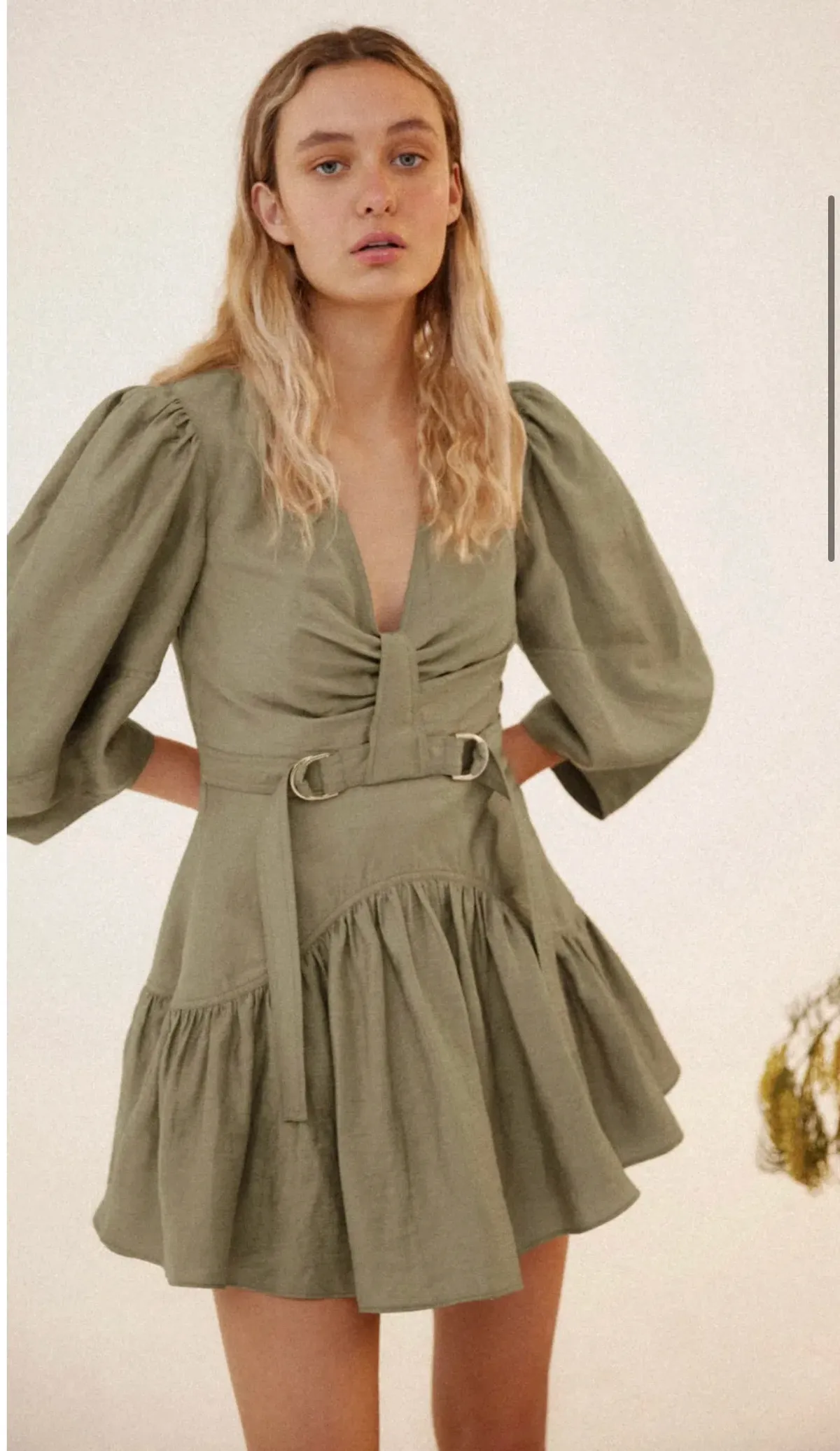 Acler Manor Dress Moss Green Size 10 - Image 3