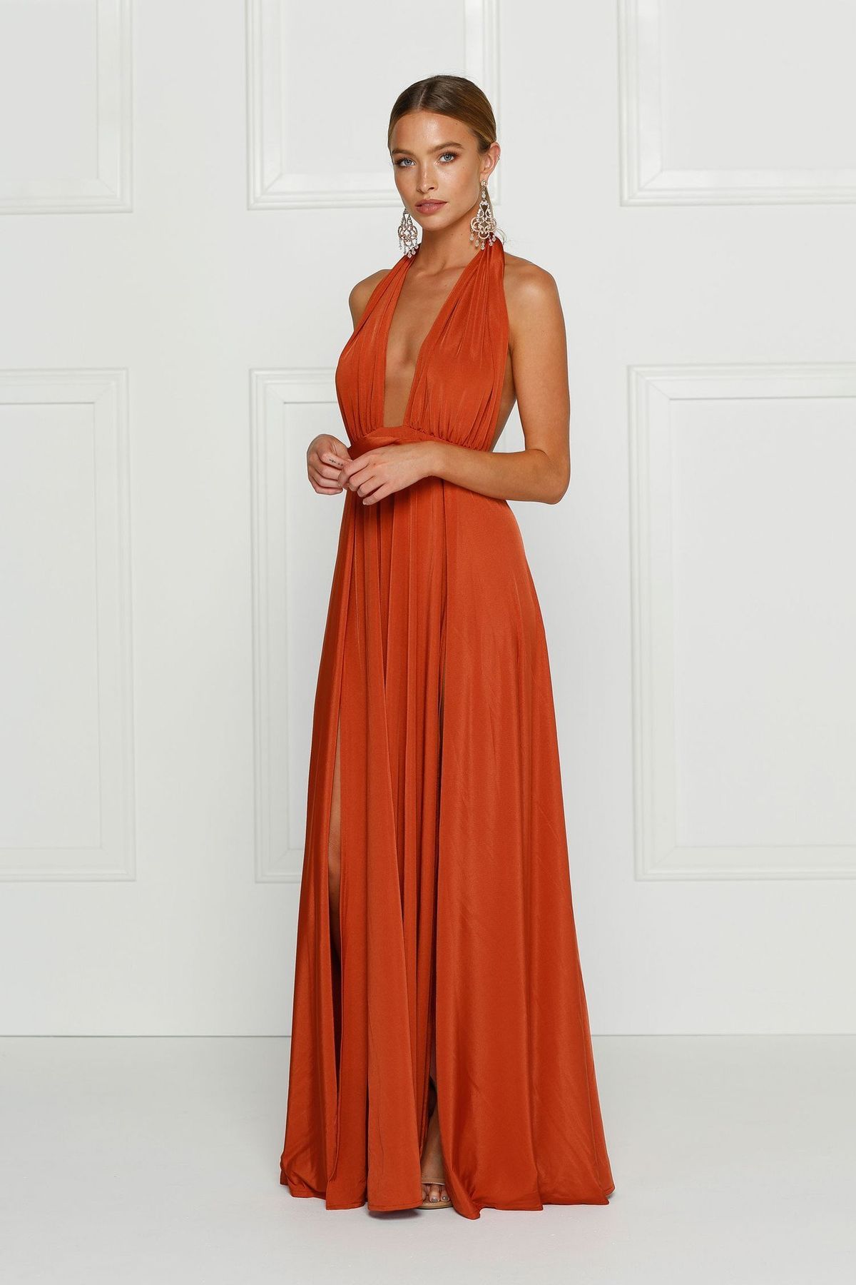 Alamour Catalina Dress Golden Rust Size 8 - Image 2