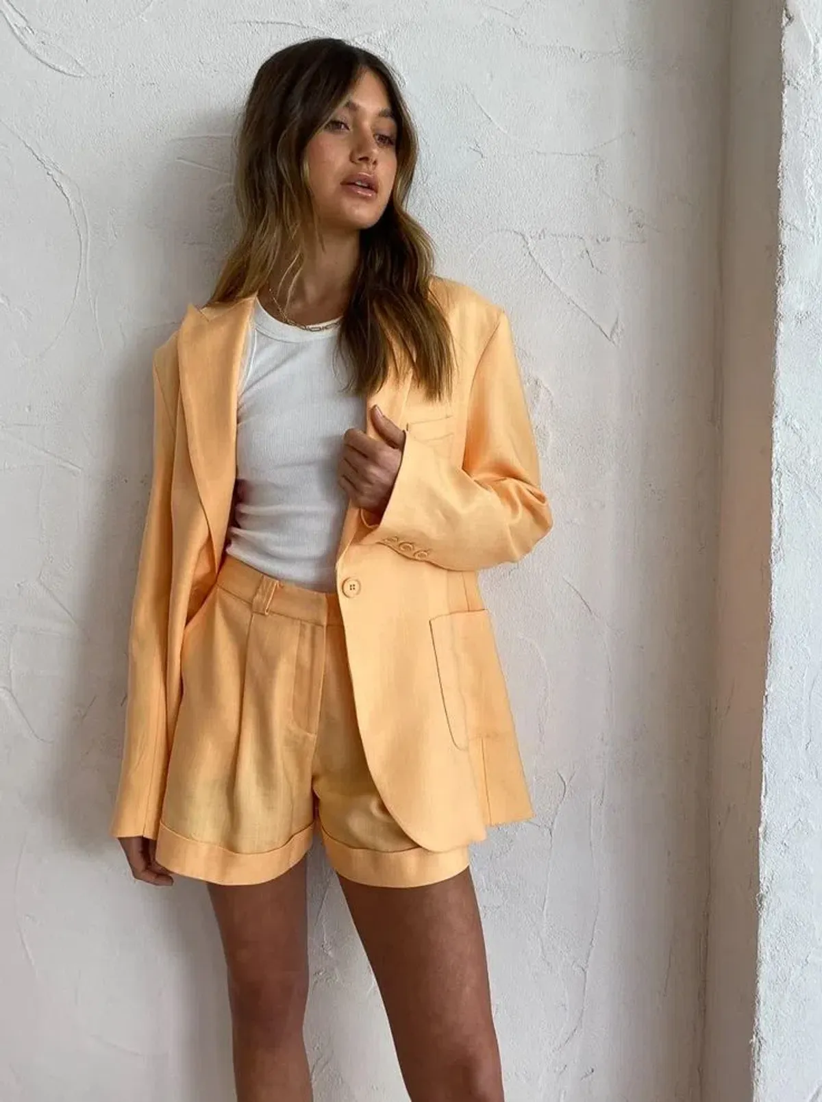 Viktoria and Woods Capulet Blazer Lava Bralette & Dawson Shorts Set Yellow Size 2 - Image 9