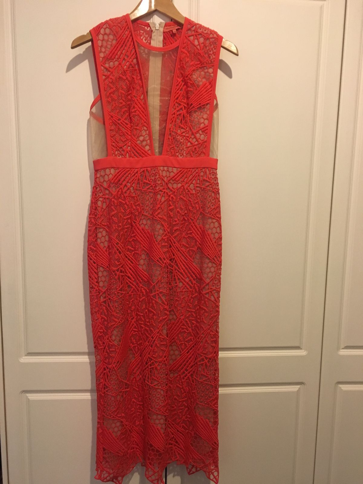 Manning Cartell Gallery Views Sheath Dress Sz 10 Red - Image 4