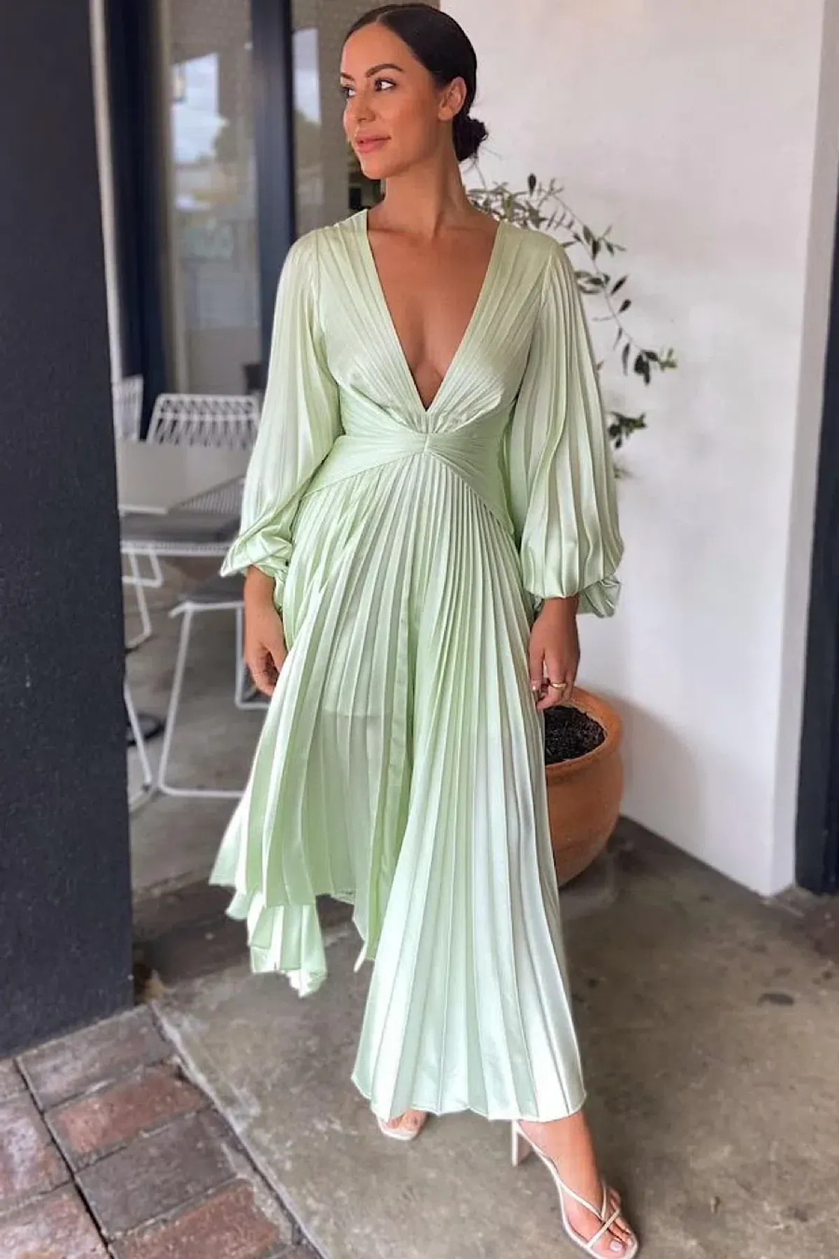 Acler Palms Dress in Iced Mint Green Size S - Image 2