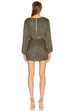 Retrofête Grace Sequin Mini Dress Army Green Size L/Au 12  for rent on The Volte - image 2