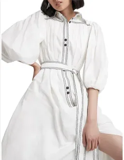 Aje Epiphany Shirtdress  White Size 8 for rent on The Volte - image 2