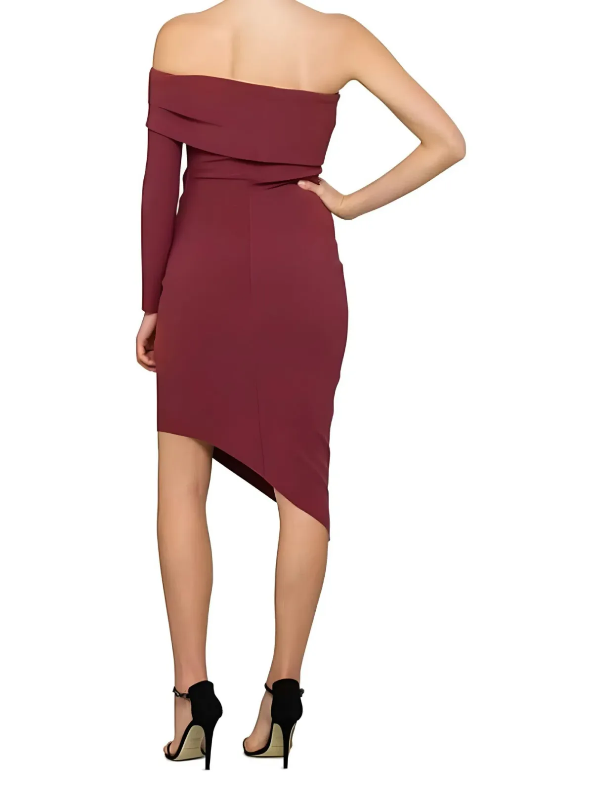 Bec & Bridge Love Ruler Asymmetrical Dress Burgundy Size AU 12 - Image 2