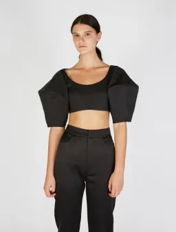Ellery Neatly Labeled Bubble Crop Top Black Size 8 for rent on The Volte - image 6