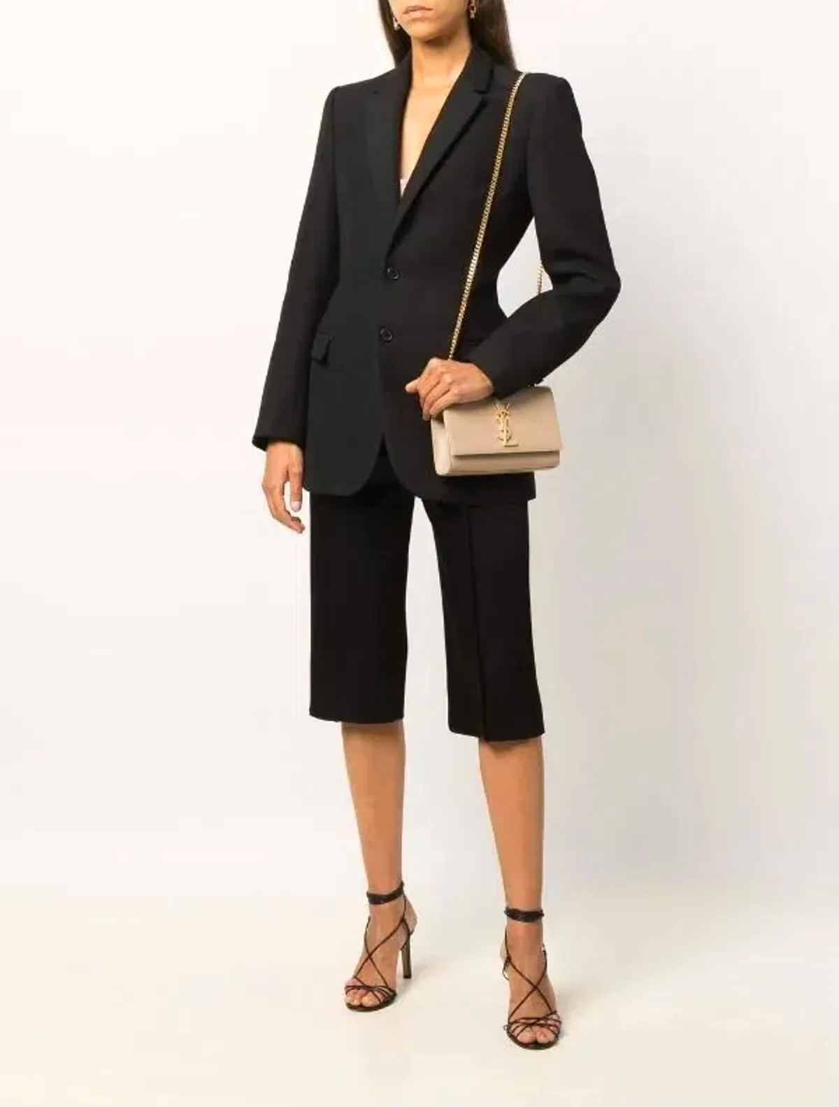 Saint Laurent Kate Textured Leather Bag With Gold Hardware Strap Beige - Image 3