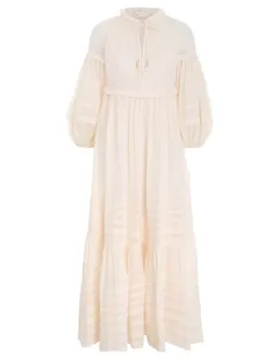 Zimmermann Moonshine Tuck Midi Dress Cream Size 1 / AU 10 for rent on The Volte - image 5