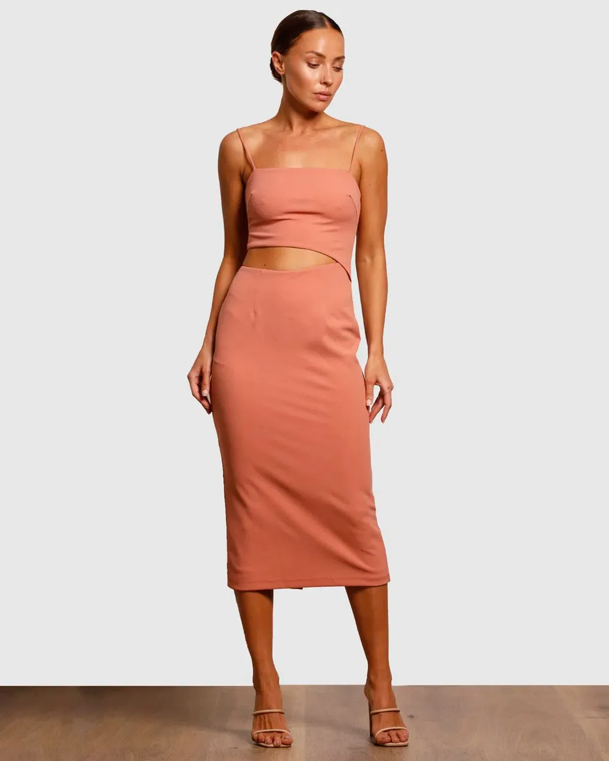 Pasduchas Pulse Slash Midi Dress Guava Size 6 - Image 1