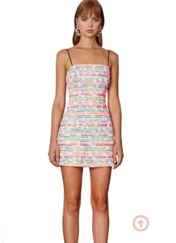By Johnny Neon Weave Pocket Mini Dress Multi Size 8 for rent on The Volte - image 1