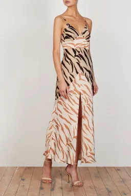 Shona Joy Olson Contrast Bias Slip Midi Dress Print Size 12 for rent on The Volte - image 2