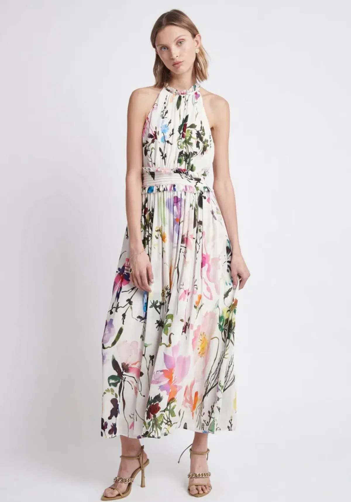 Aje Introspect High Neck Midi Dress Print Size 6  - Image 1
