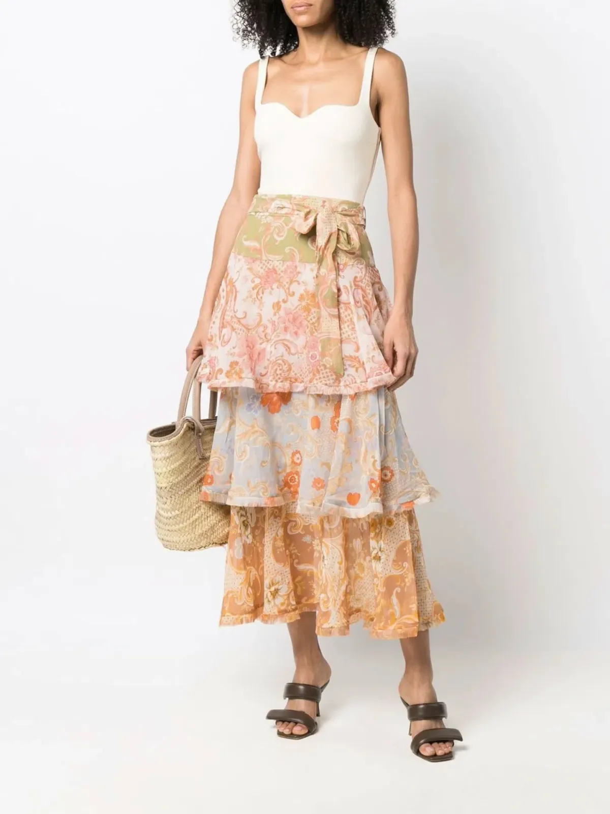 Zimmermann Postcard Flounce Midi Skirt Mixed Swirl Floral Size 1 / AU 10 - Image 1