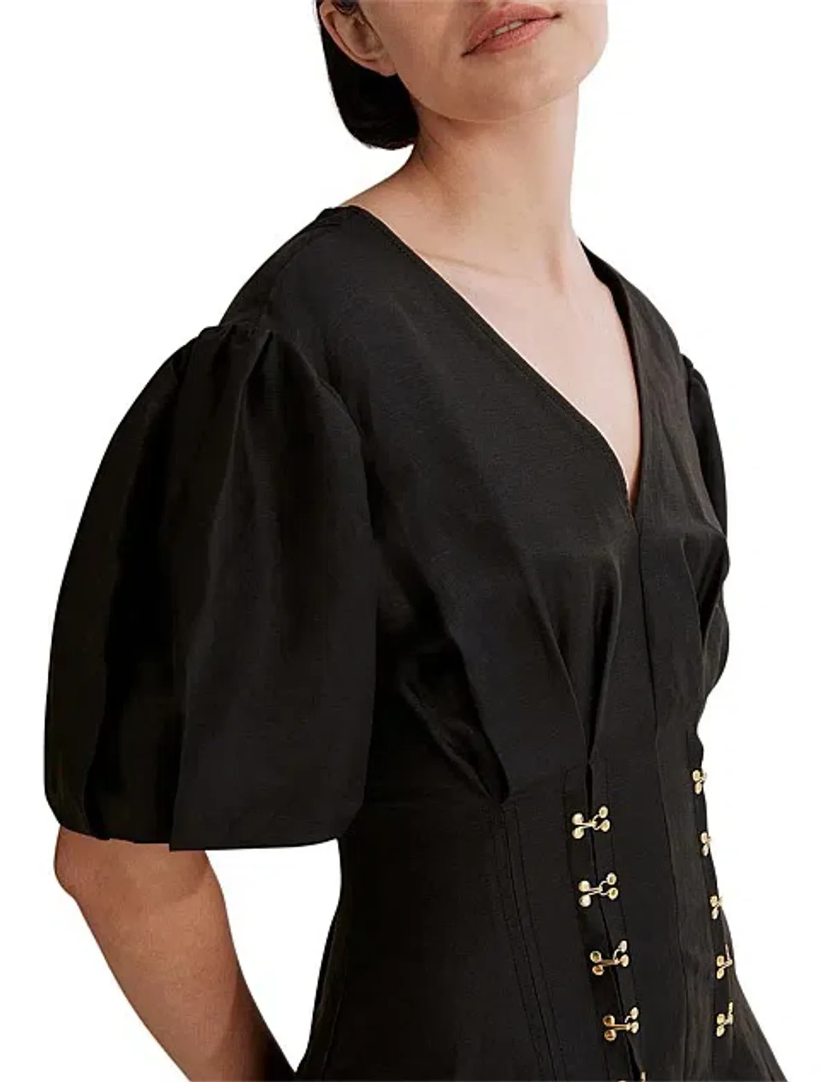 Country Road Cinched Mini Dress Black Size 8 - Image 3