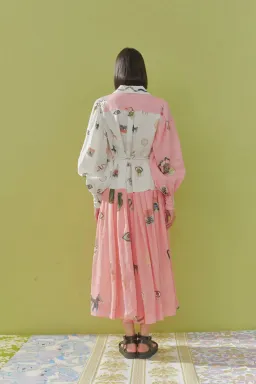 Alemais Cleo Patchwork Shirtdress in Pink Print Size 8 for rent on The Volte - image 2