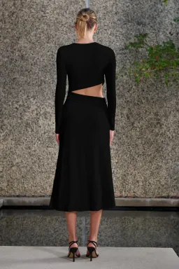 Misha Arma Midi Dress Black Size 10 for rent on The Volte - image 2