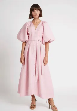 Aje Evermore Midi Dress Pink Size 14 for rent on The Volte - image 1