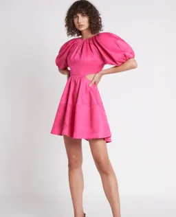 Aje Admiration Lace Up Mini Dress Pink Size 6 for rent on The Volte - image 1