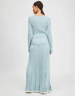 Christopher Esber Deconstruct Long Sleeve Knit Dress Ice Blue Size 8 for rent on The Volte - image 3