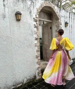 Aje Cloud Burst Midi Dress Multi Size 8 / S for rent on The Volte - image 3