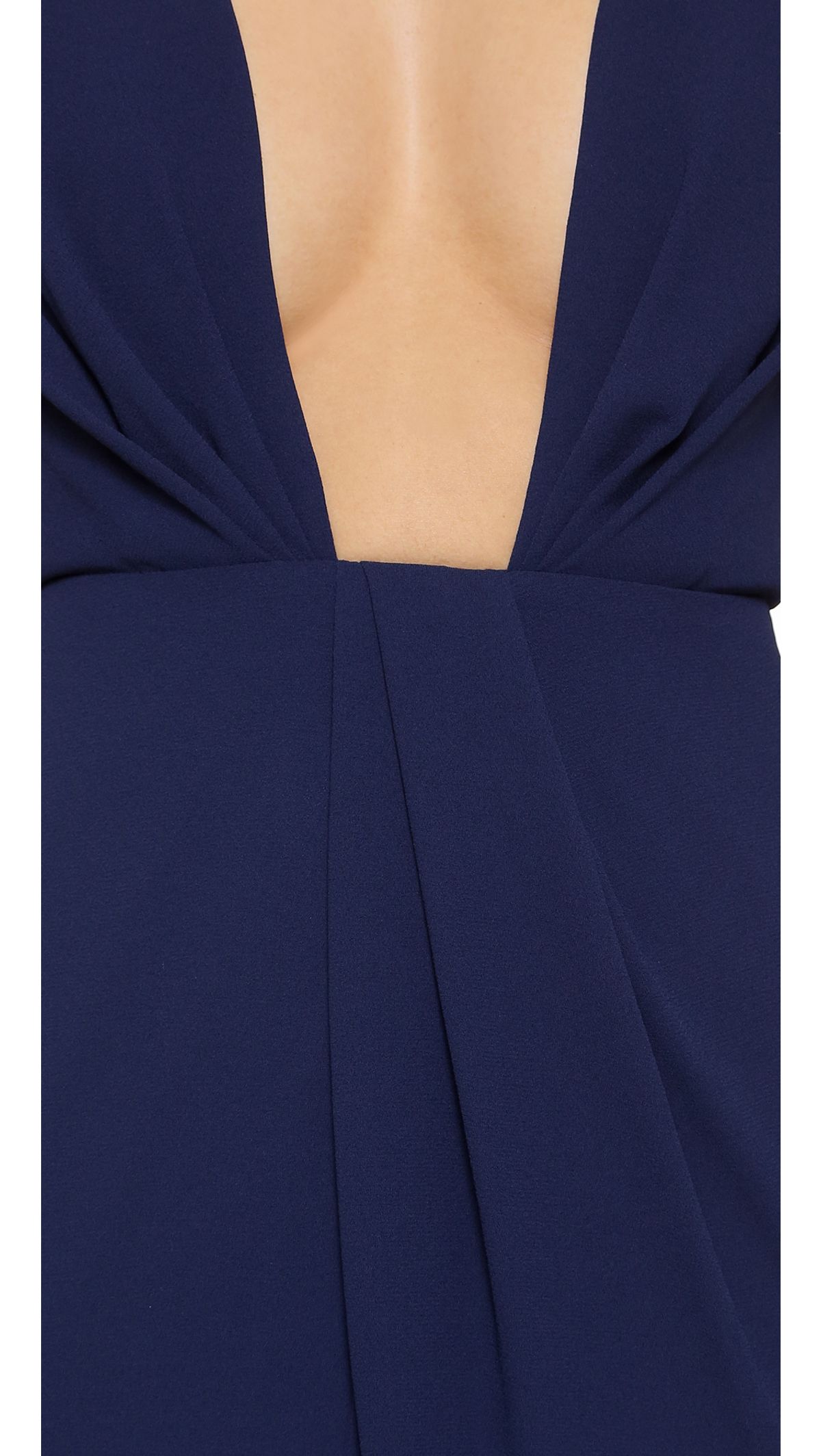 Crepe Deep V Gathered Dress - Image 2