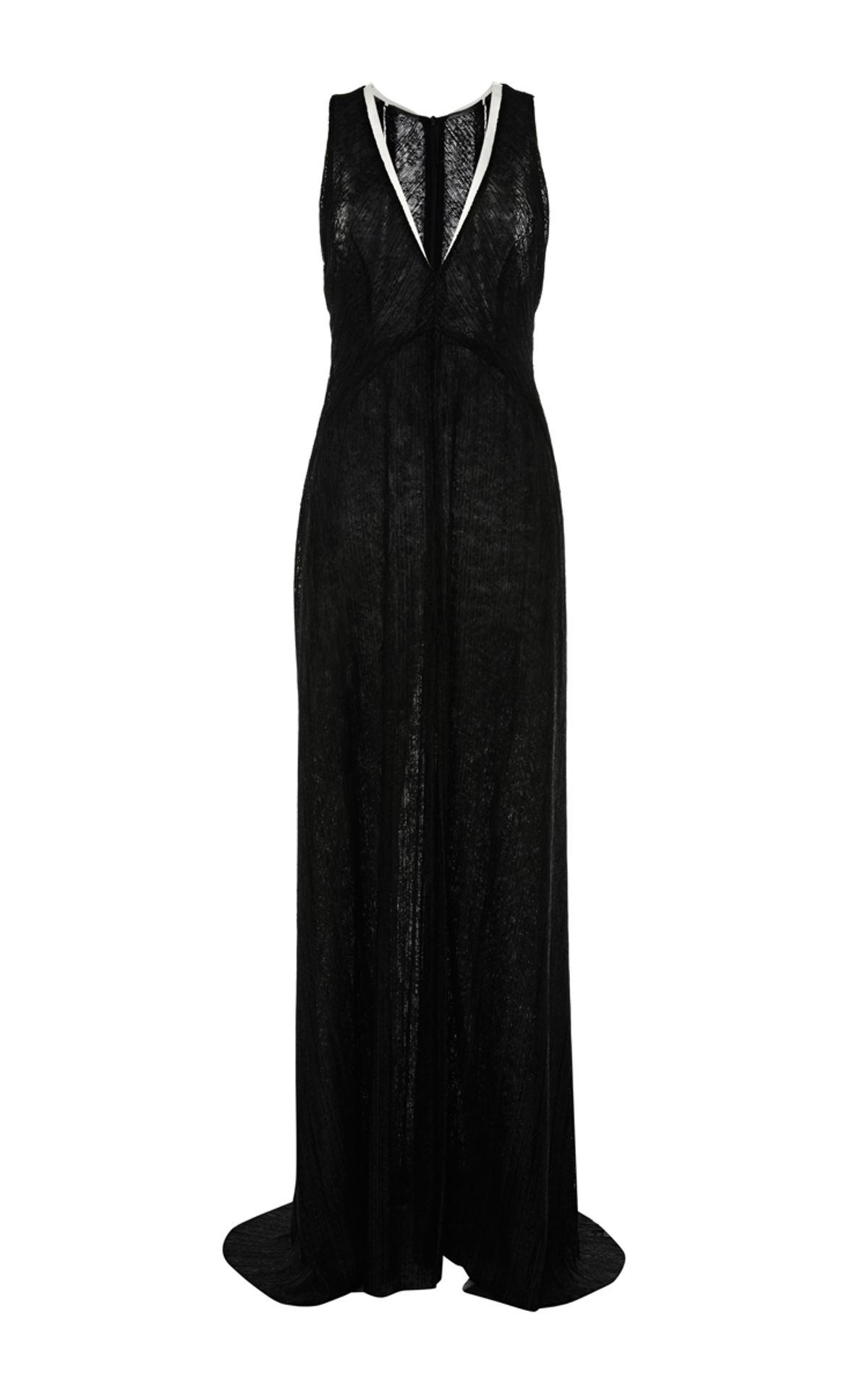 Galvan Pleated Lace Plunge Neck Dress - Image 3