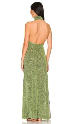 Oseree Lumiere Turtleneck Dress in Green Size 10  for rent on The Volte - image 4