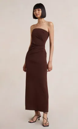 Bec & Bridge Myla Strapless Midi Dress Brown Size 8 for rent on The Volte - image 3