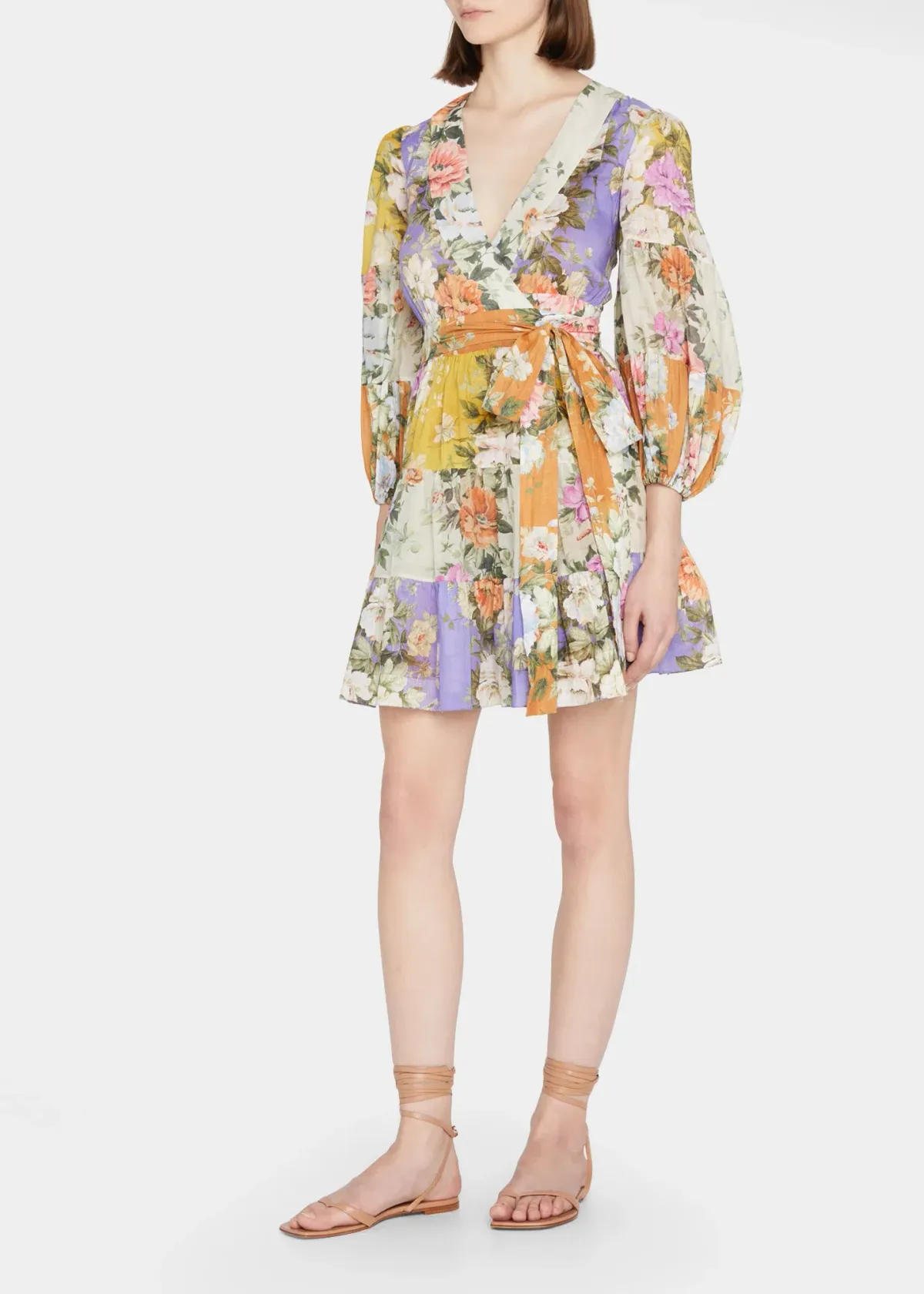 Zimmermann Pattie Wrap Mini Dress Print Size 12 - Image 3