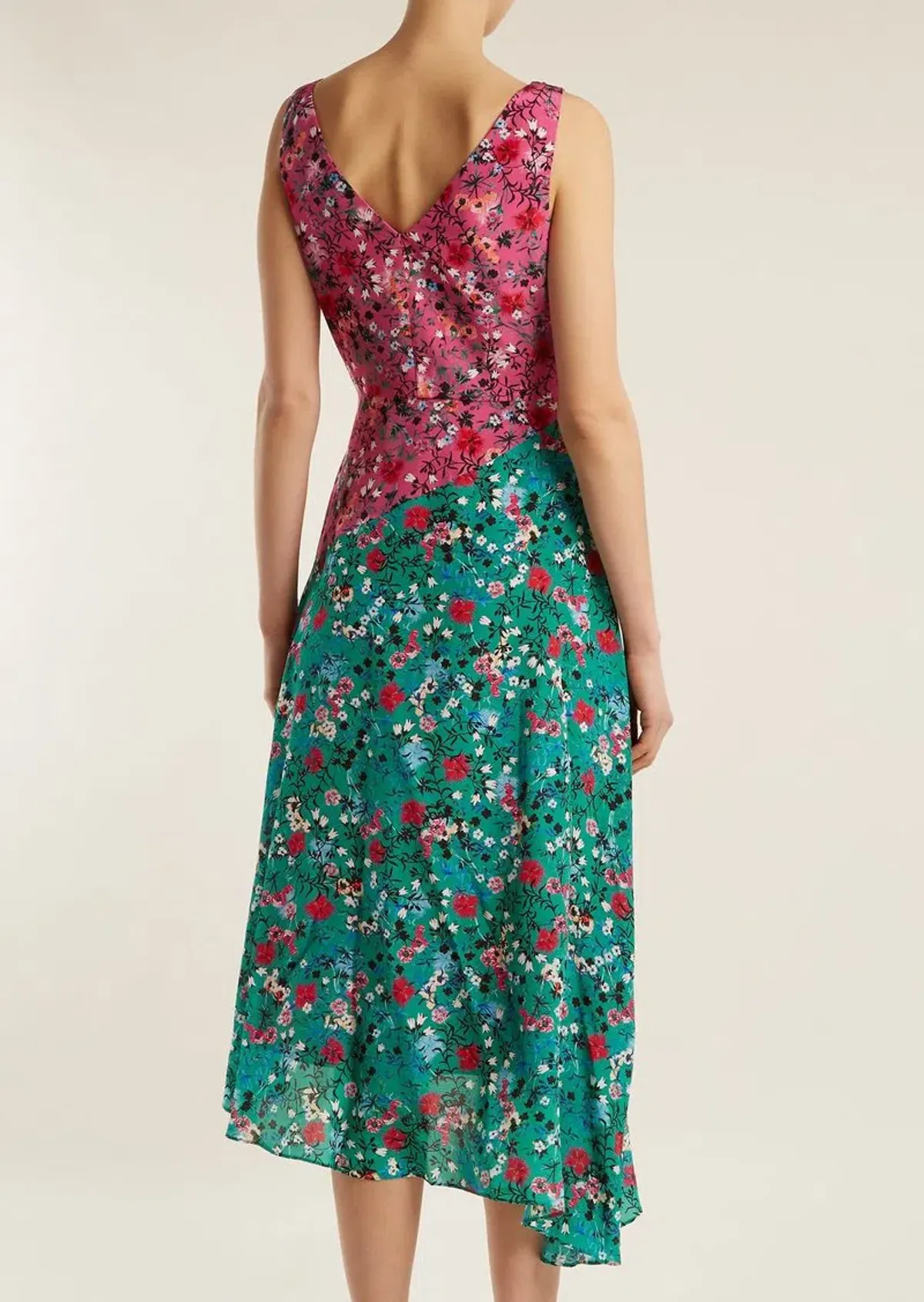 Saloni Aggie Ruffle Midi Dress Print Size 6 - Image 2