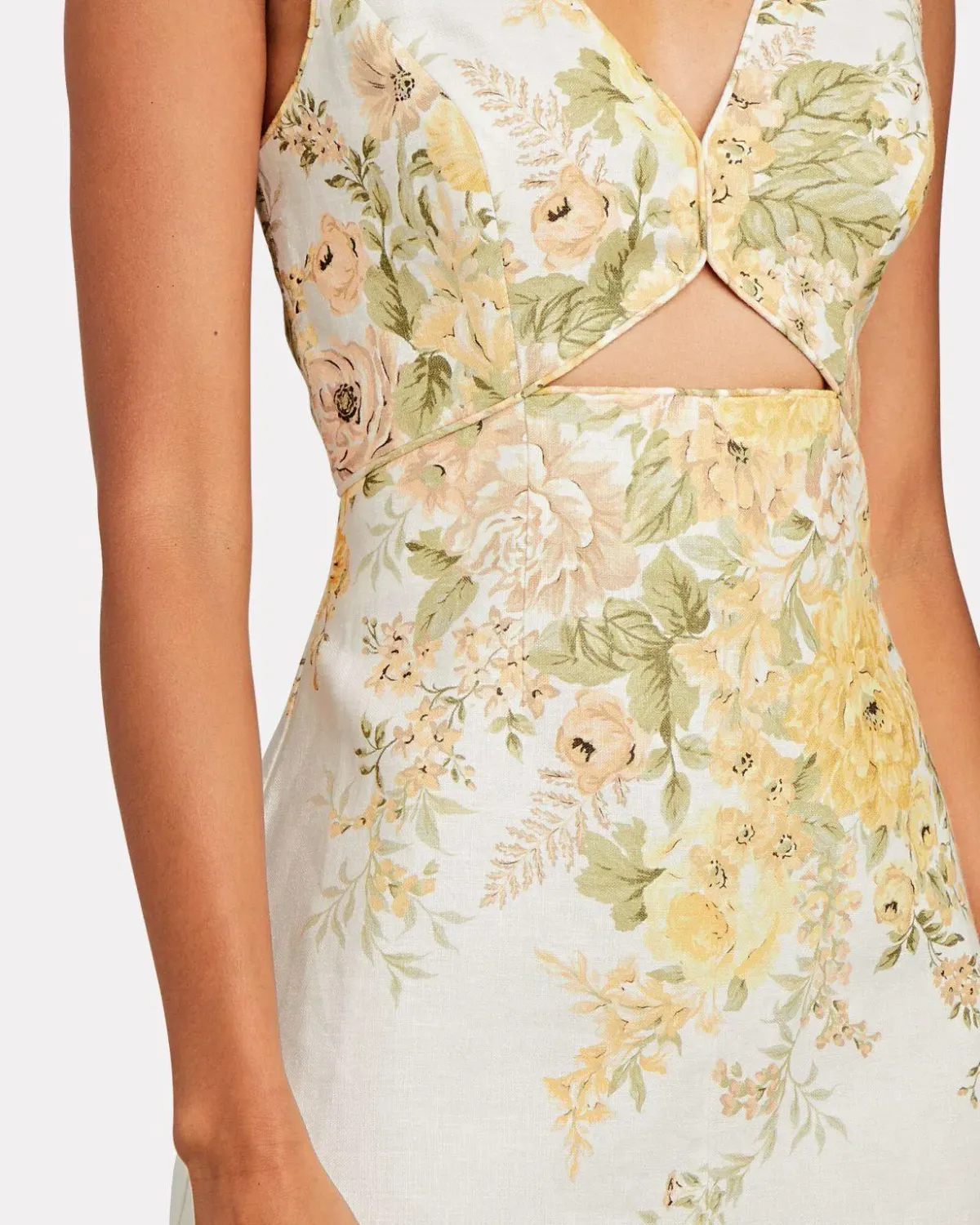 Zimmermann Amelie Cut Out Short Dress Floral Size 0P / Au 6P - Image 4