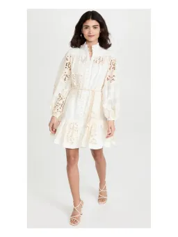 Zimmermann Andie Drop Waist Mini Dress White Size 2/ AU 12 for rent on The Volte - image 1