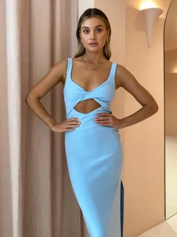 Bec & Bridge Joelle Midi Dress Sky Blue Size 10 for rent on The Volte - image 2