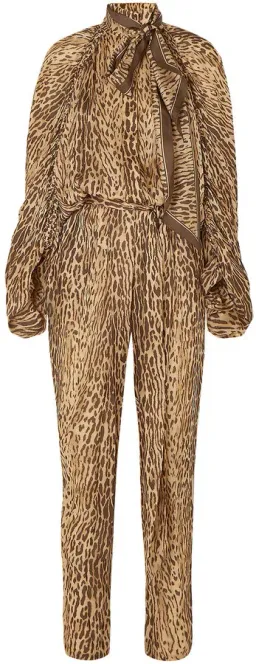 Zimmermann Espionage Tie Neck Leopard Jumpsuit Animal Print Size 0 / AU 8 for rent on The Volte - image 4