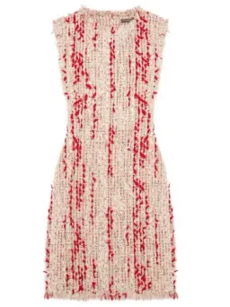 Alexander McQueen Frayed Tweed Mini Dress Multi Size 10 for rent on The Volte - image 2