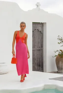 Andean Collective Tamika Dress Flamingo Flame Size S/M for rent on The Volte - image 1