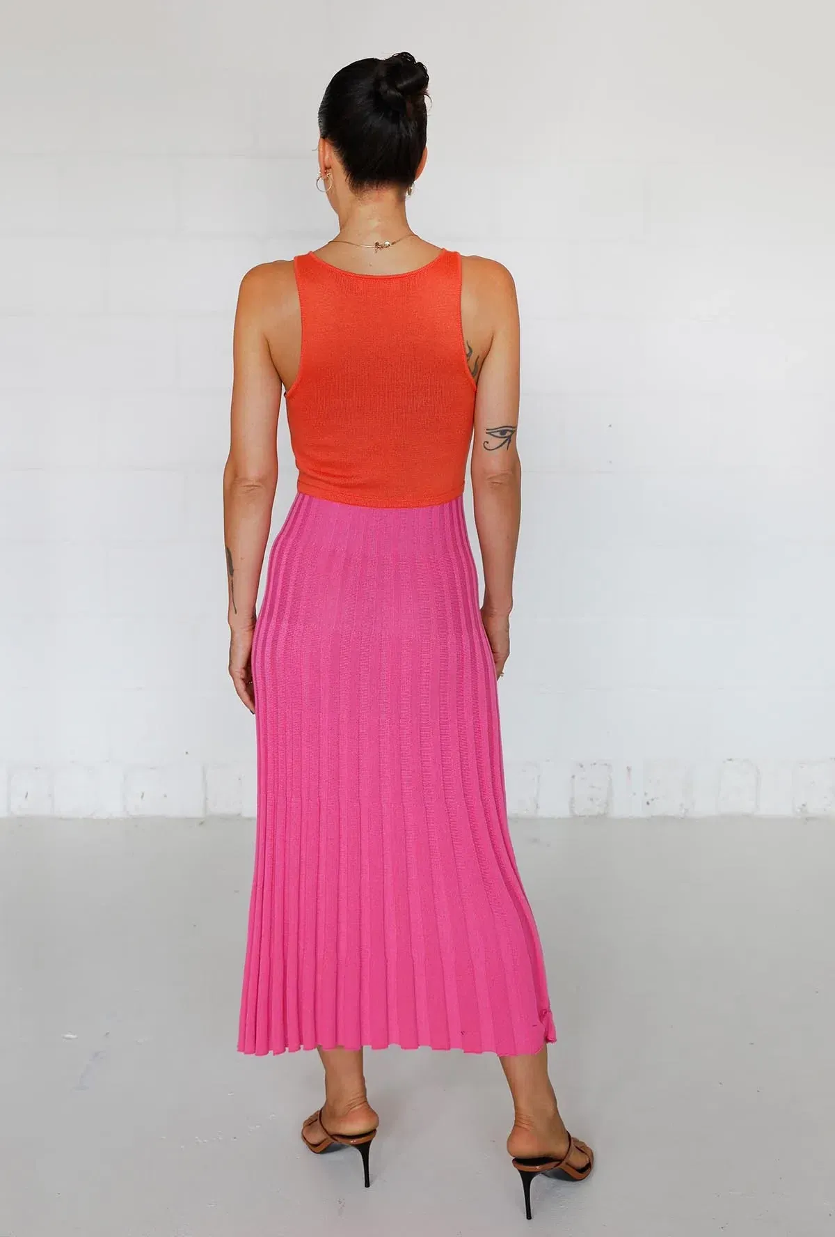 Andean Collective Tamika Dress Flamingo Flame Size S/M - Image 3