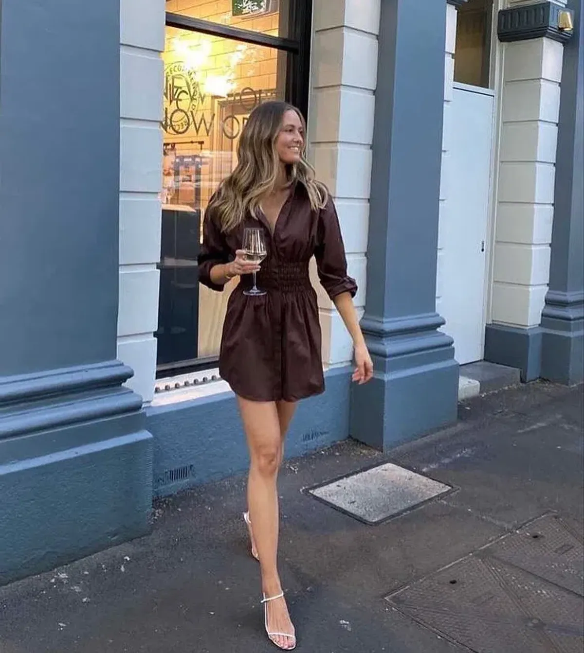 Mossman The Shadow Mini Dress Brown Size 14 - Image 4