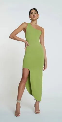 By Johnny Window Check Asymmetric Knit Midi Dress Size XS for rent on The Volte - image 1
