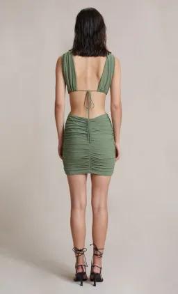 Bec & Bridge Vixen Mini Dress Olive Size 12 for rent on The Volte - image 3