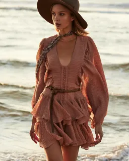 Shona Joy Charlotte Mini Dress in Desert Rose Size 8 for rent on The Volte - image 2