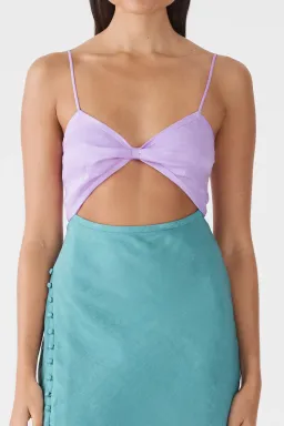 San Sloane Alona Midi Dress Purple Blue Size 10 for rent on The Volte - image 2