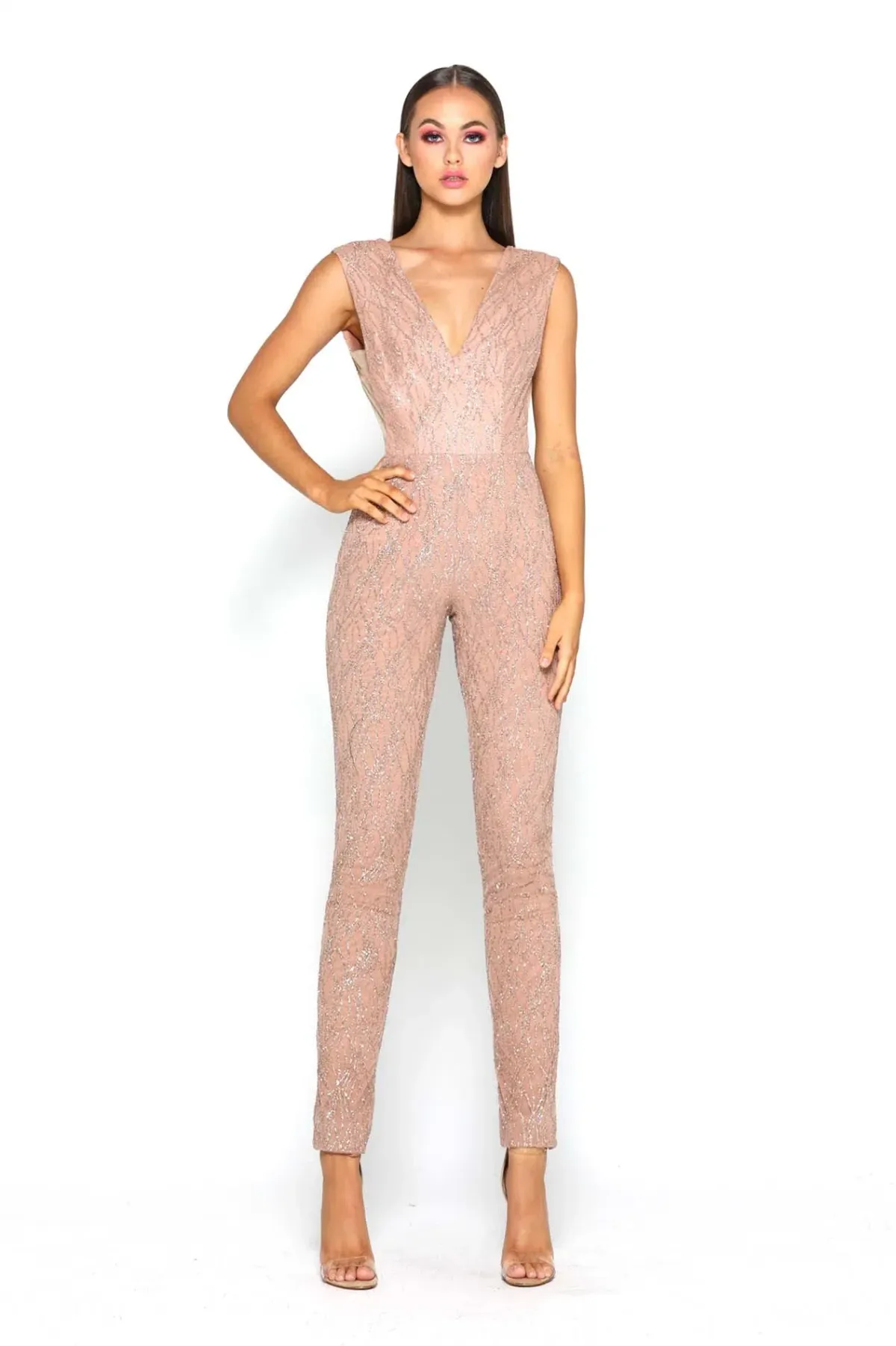 Portia and Scarlett Savanah Rose Gold Jumpsuit Size S - Image 2