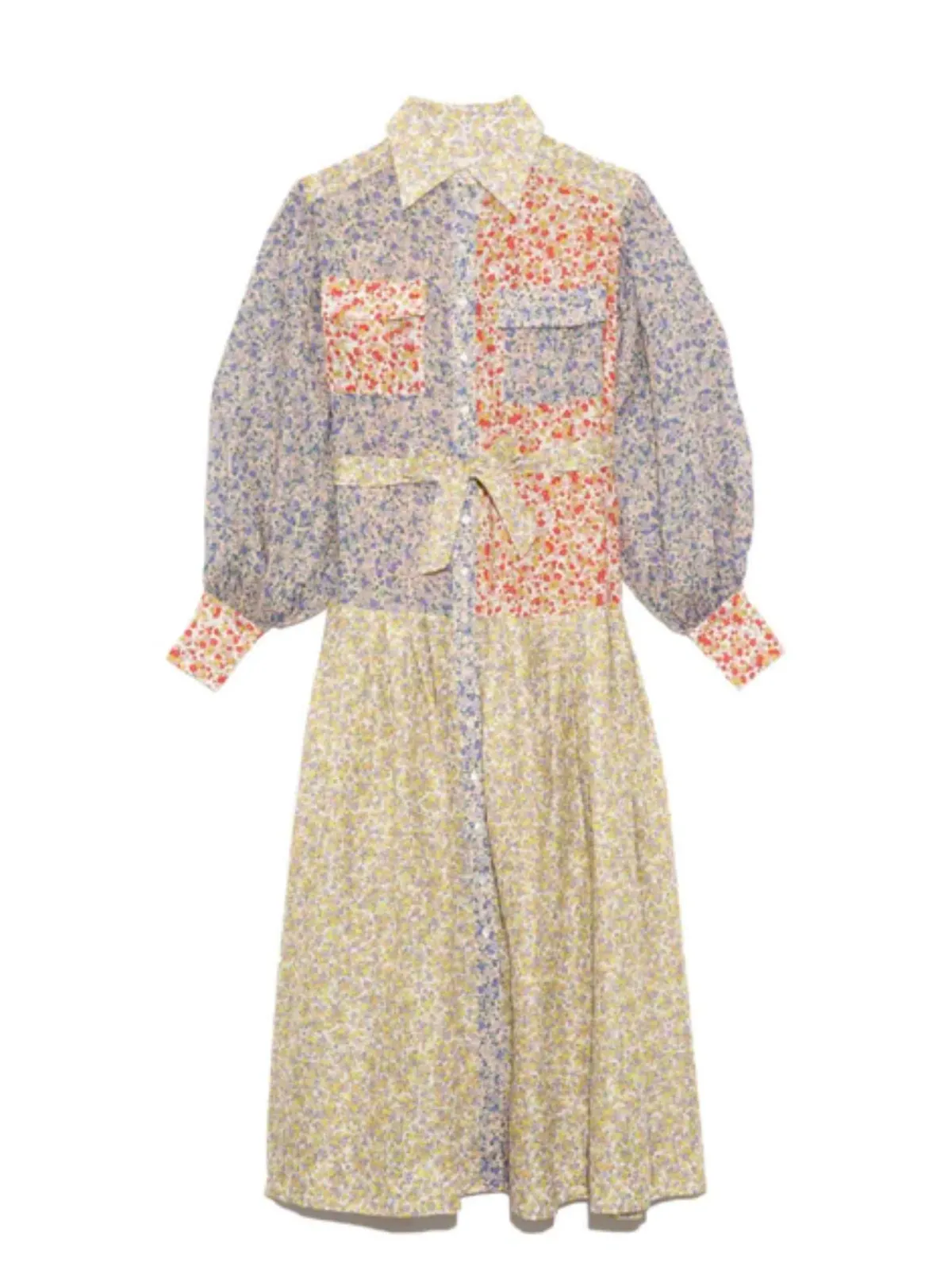 Alemais Lucia Patchwork Shirt Dress Print Size 10 - Image 3