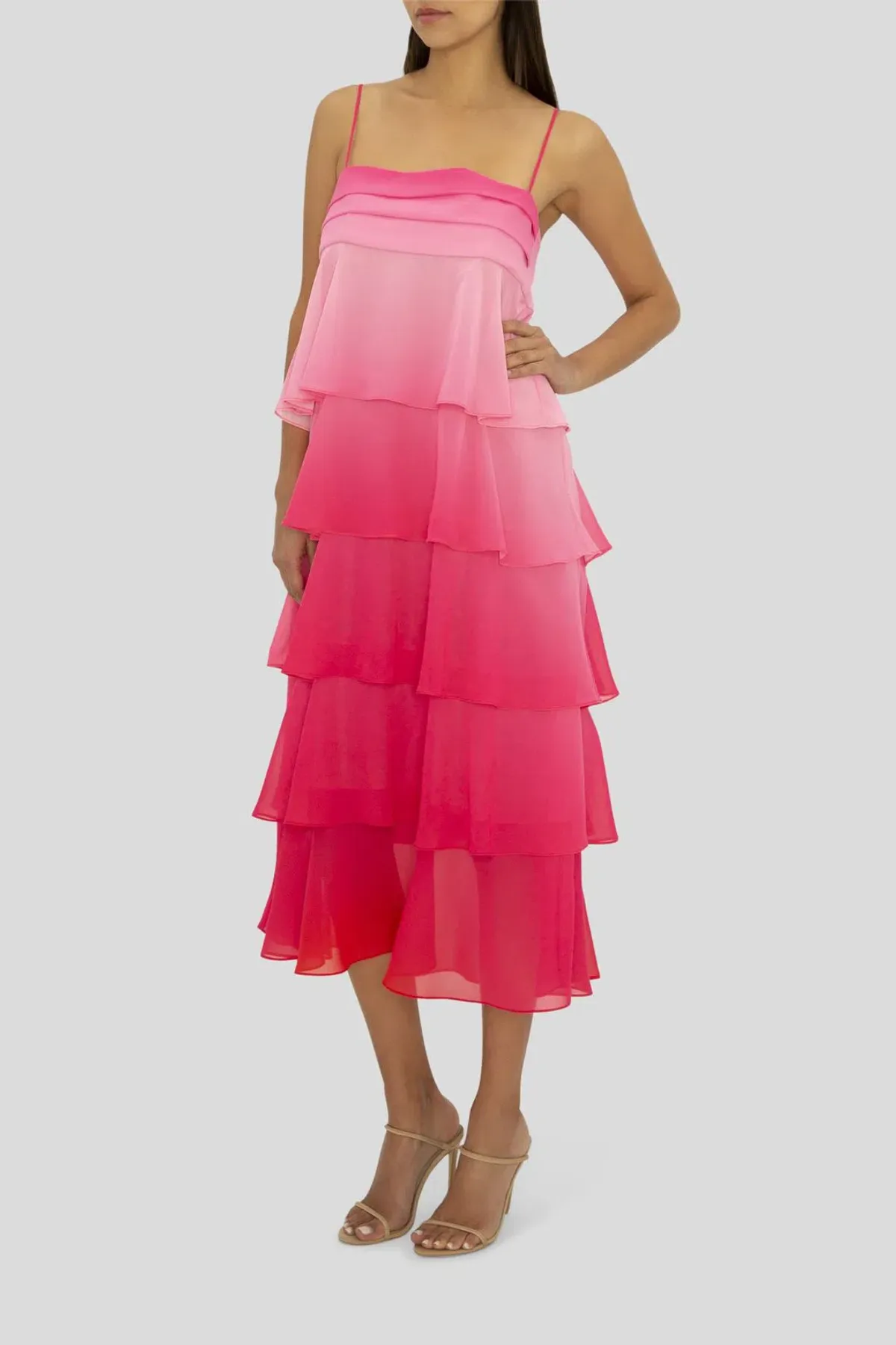 Carla Zampatti Cloud Nine Dress Passion Pink Ombre Size 4 - Image 2