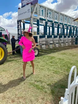 Meraki Izar Neon Dress Pink Size 8 for rent on The Volte - image 4