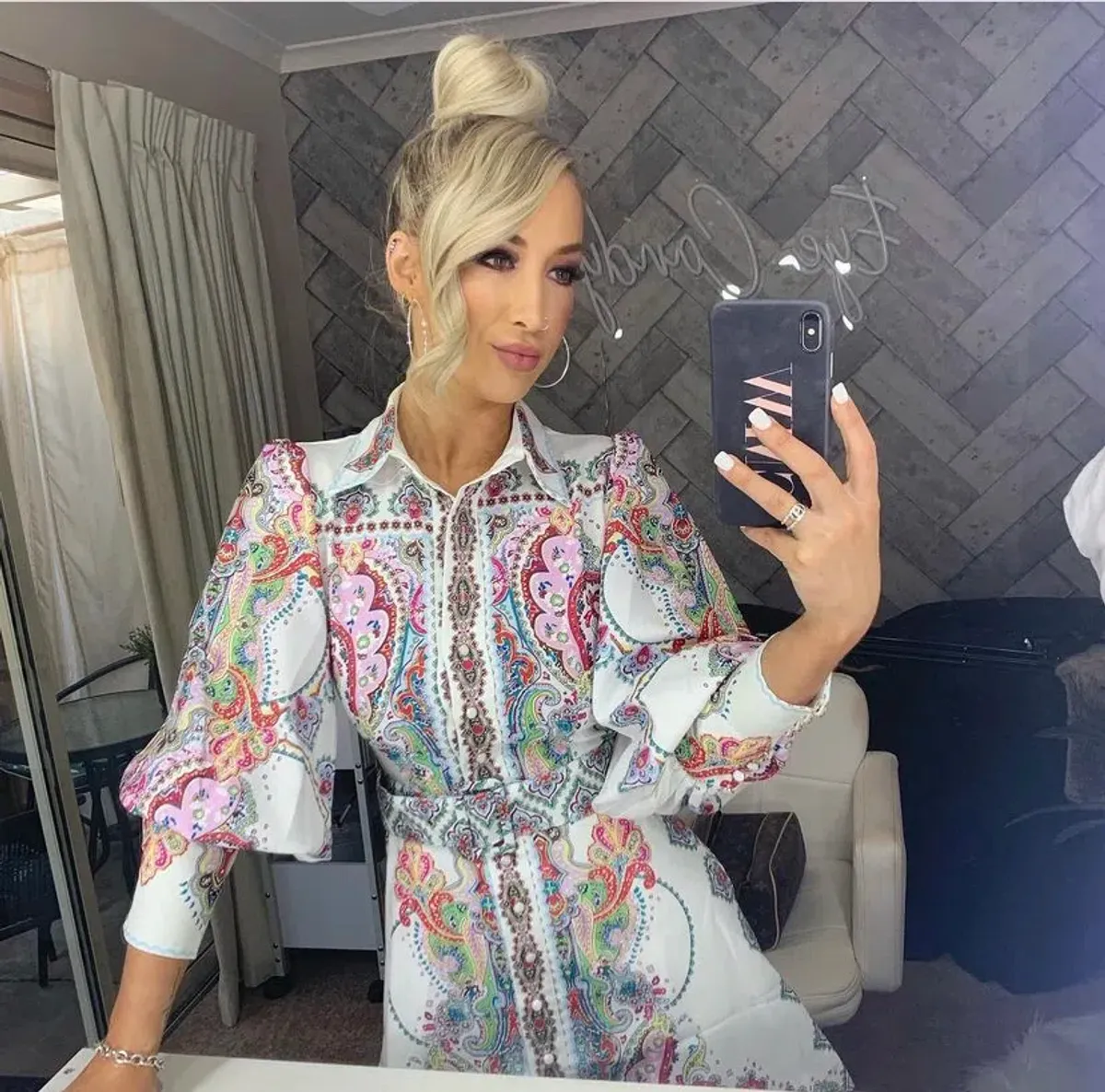 Zimmermann Ninety Six Shirt Dress Print Size 6 - Image 3