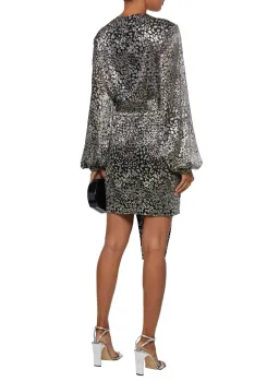 Rebecca Vallance Vienna Metallic Mesh Mini Dress Leopard Print Size 10 for rent on The Volte - image 3