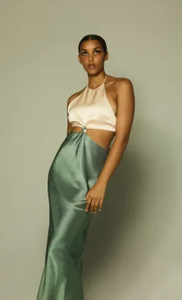 Bec & Bridge Carrie Halter Maxi Dress Multi Green Size AU 8 for rent on The Volte - image 4